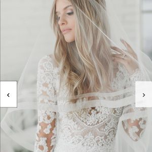 Cathedral length horse hair trim wedding veil